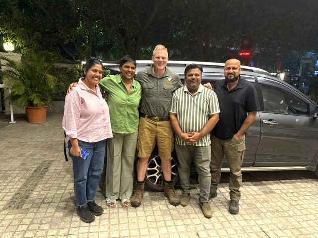 Dr Luke Gamble with members of the Vet 24-7 India team